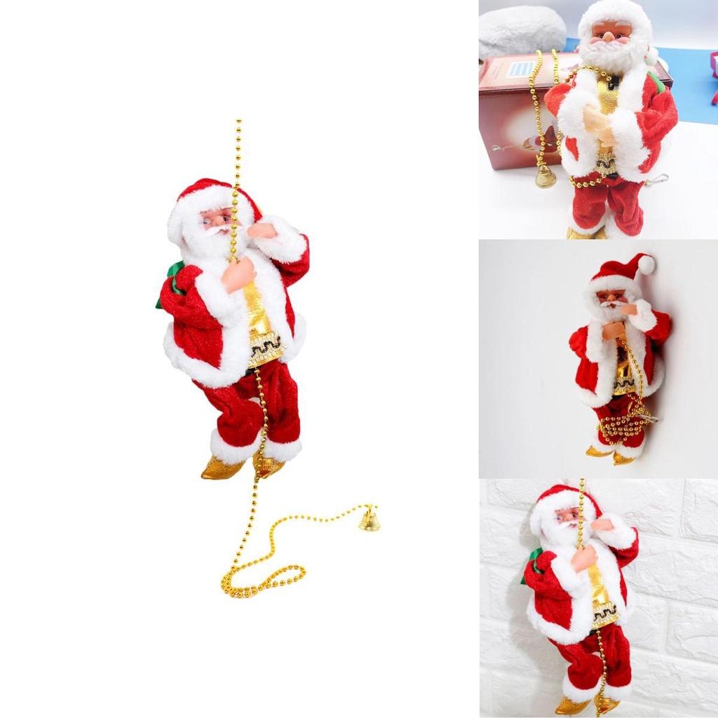 Unique Santa Claus Electric Climbing Doll With Cheerful Music For Holiday Decor