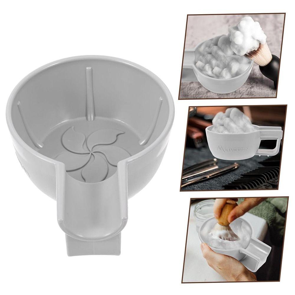 Portable Shaving Foam Bowl Plastic Shave Cream Cups Convenient Rim Shaving Mug Man