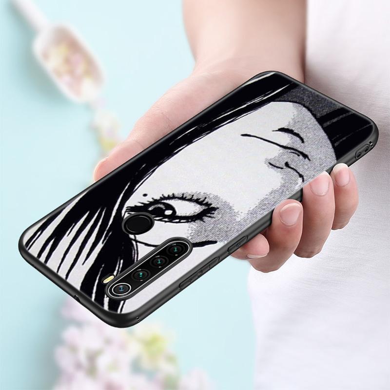 Аниме Junji Ito футболки ужасов силиконовый чехол для телефона для Xiaomi Redmi Note 11 10 9 8 Pro 11T 10T 10S 9S 8T 9 9A 9C 9T черный чехол