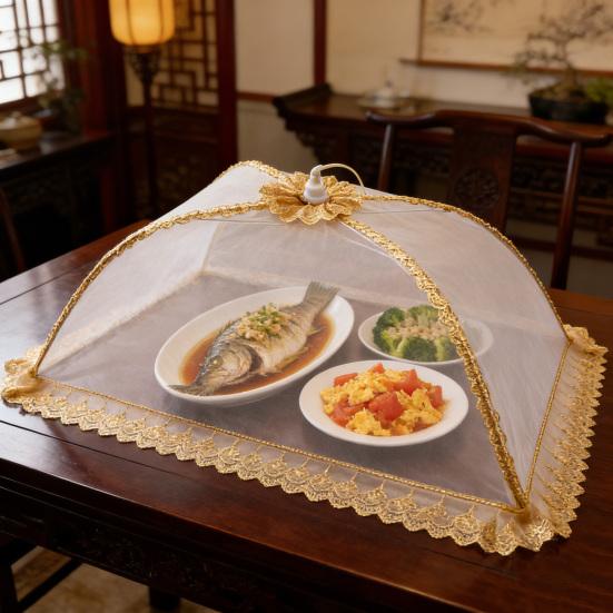 Складная сетчатая крышка для еды, многоразовая, отпугивающая насекомых, защита для еды на открытом воздухе