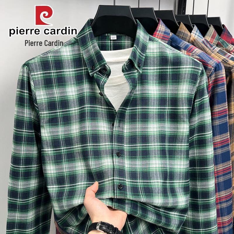Pierre Cardin Мужская повседневная рубашка с начесом с длинным рукавом