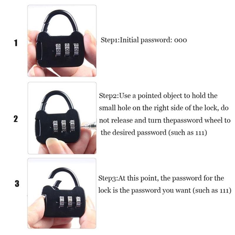 1 шт. металлический чемодан с комбинацией кода, тренажерный зал, дорожный чемодан, навесной замок, инструмент безопасности, 3-значный циферблат, парольный замок