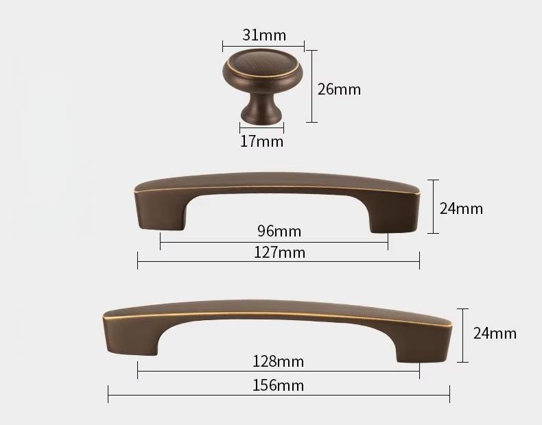 JOYLIFE Solid Brass Cabinet Handles: Single Hole Drawer Pulls & French Door Handles for Wardrobe