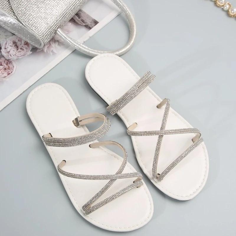 Женские босоножки 2024 года, летняя мода, острый носок, сексуальный тонкий каблук, повседневные женские босоножки на высоком каблуке больших размеров, Sandalias De Mujer