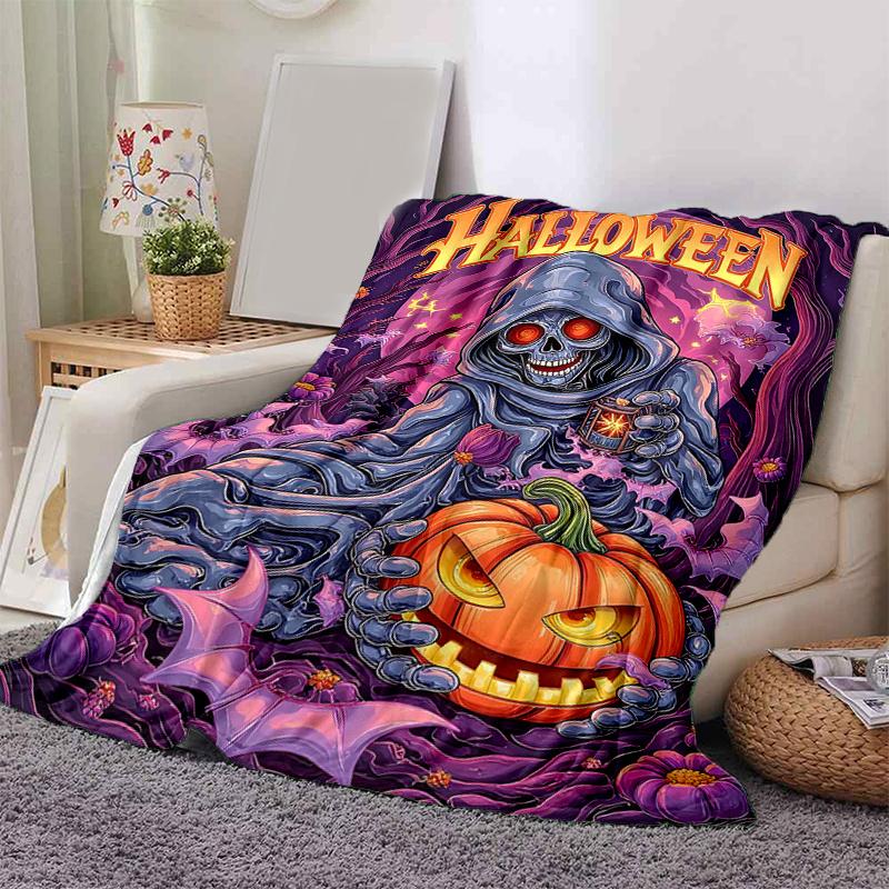 1pc Halloween Theme Cartoon Blanket Soft Throw for Home Decor, Gift Idea, Living Room, Travel, Camping, Car Blankets