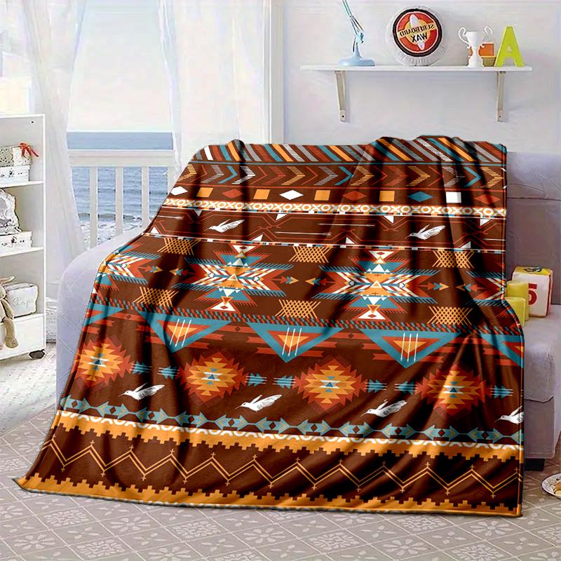 Native American Pattern Blanket Flannel Blanket for bed, sofa, Camping, Hiking, Picnic Essentials, gift for family Fan gifts