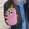 Для iPhone 15 Pro Max Чехол Мультяшный Улыбка Баклажан Мягкий Силиконовый Чехол для Телефона