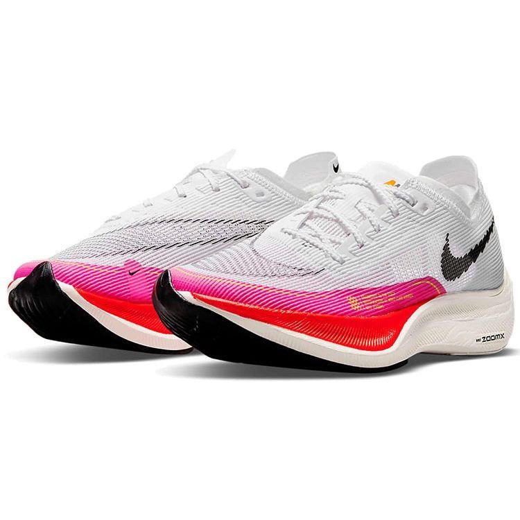 Nike Женские беговые кроссовки ZoomX Vaporfly NEXT% 2 Белые Черные Розовые DJ5458-100