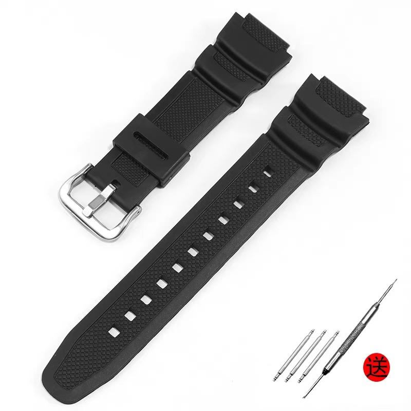 Аксессуары для ремешка часов подходят для Casio Watch W-218h / F-108 AE1200 / 1000 / 1300 смола силикон ремешок для часов 18 мм
