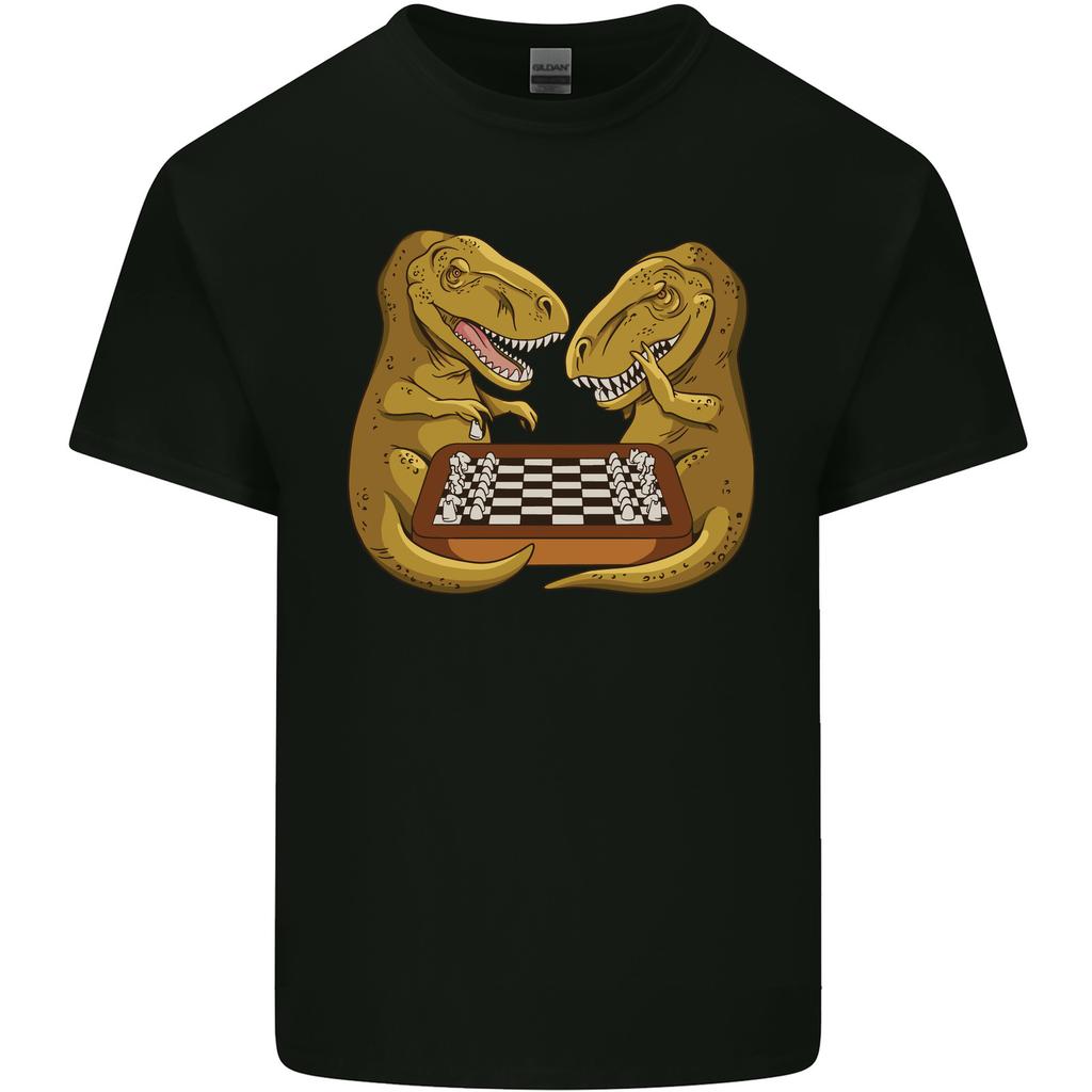 Chess TRex Dinosaur Unisexs Light Cotton TShirt