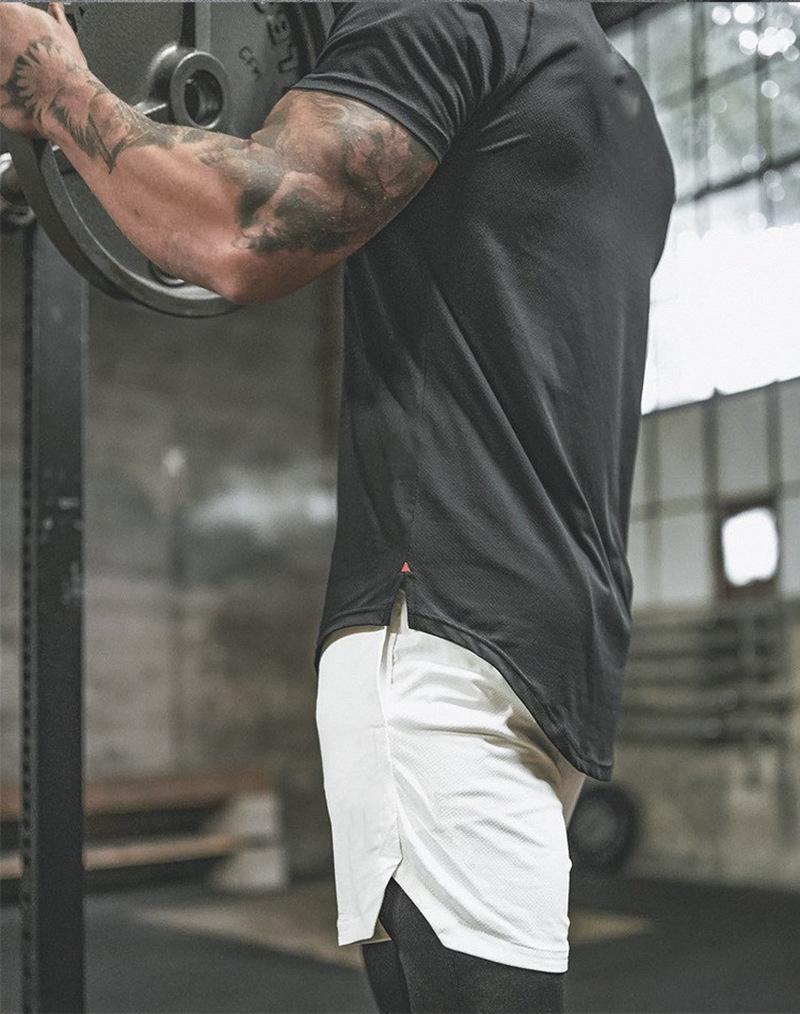 Мужские модные двухслойные спортивные шорты для бега Muscle Brothers - Повседневная одежда для фитнеса на открытом воздухе свободного кроя