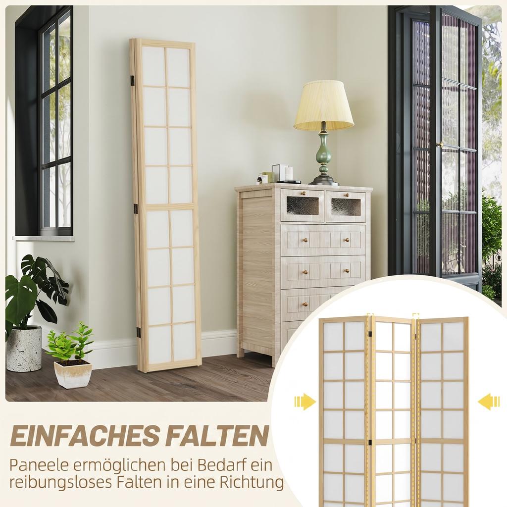 Foldable Room Divider, Freestanding Privacy Screen for Living Room, Bedroom, Office, 120 x 170 cm