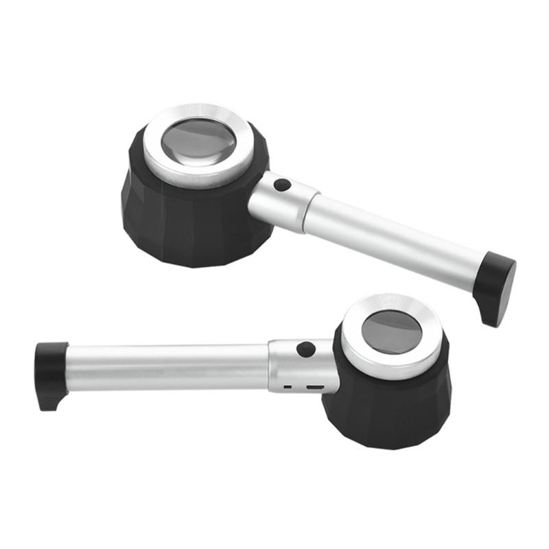 Увеличительное стекло с подсветкой, 30-кратная портативная лупа со светодиодной подсветкой для чтения пожилых людей, проверка ювелирных изделий