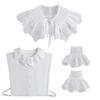 New Detachable Collar+Fake Cuff+ Shawl Set Womens Faux Cols Shirt Collar Korean Style Doll Sweater False Collars Accessory