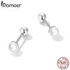 Женские серьги-гвоздики BAMOER из стерлингового серебра 925 пробы с жемчужными бусинами, модные мини-гвоздики, ювелирные изделия