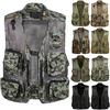 Мужской камуфляжный военный жилет для фотографии, уличный быстросохнущий дышащий сетчатый жилет с несколькими карманами, куртка с несколькими карманами, жилет для пешего туризма и рыбалки
