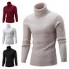 Solid Color Long Sleeve Knitted Sweater All-matched Turtleneck Twist Men Sweater Pullover for Autumn Winter