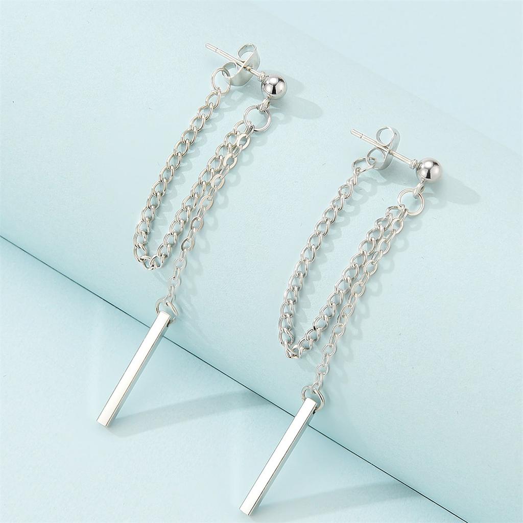 Minimalist Style Long Chain Dangle Earrings Simple Stud Earrings Perfect Ear Jewelry Accessories For Women Daily Casual Decor