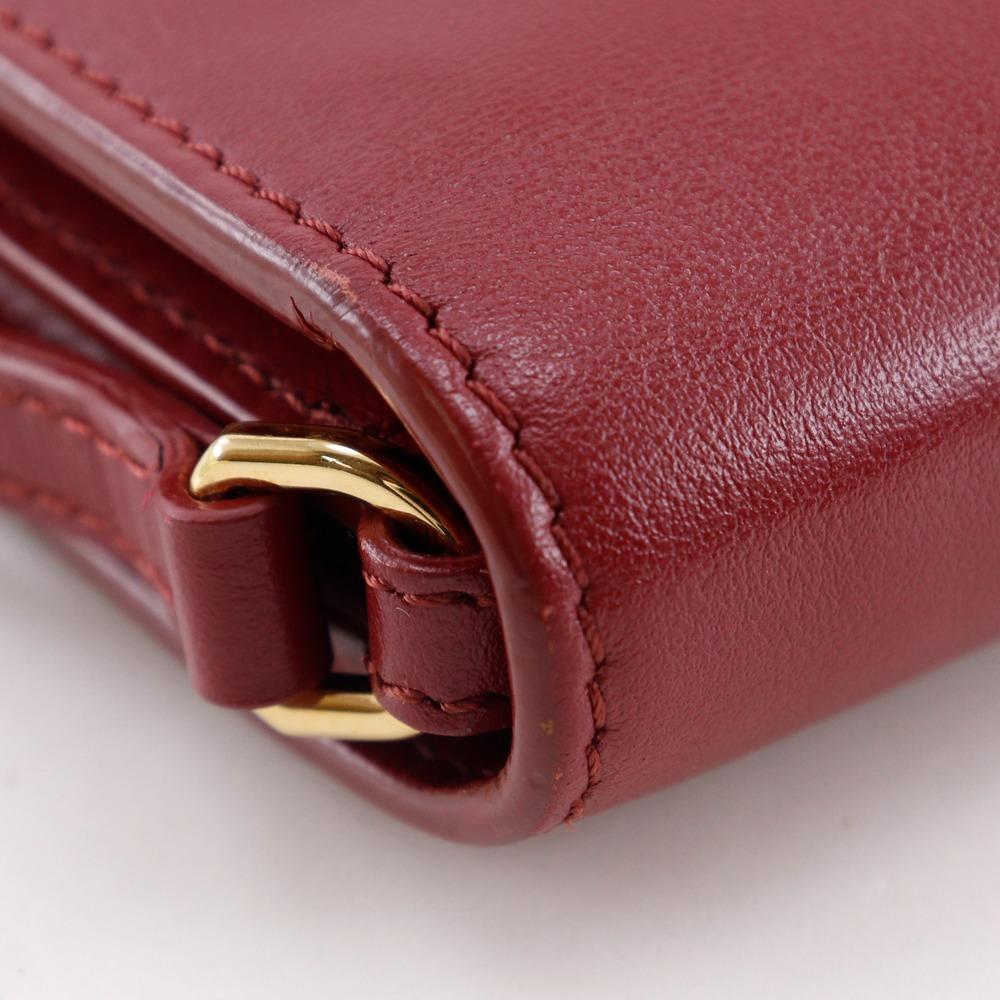 BURBERRY Shoulder wallet Shoulder Bag 2WAY Red Cowhide Women Used