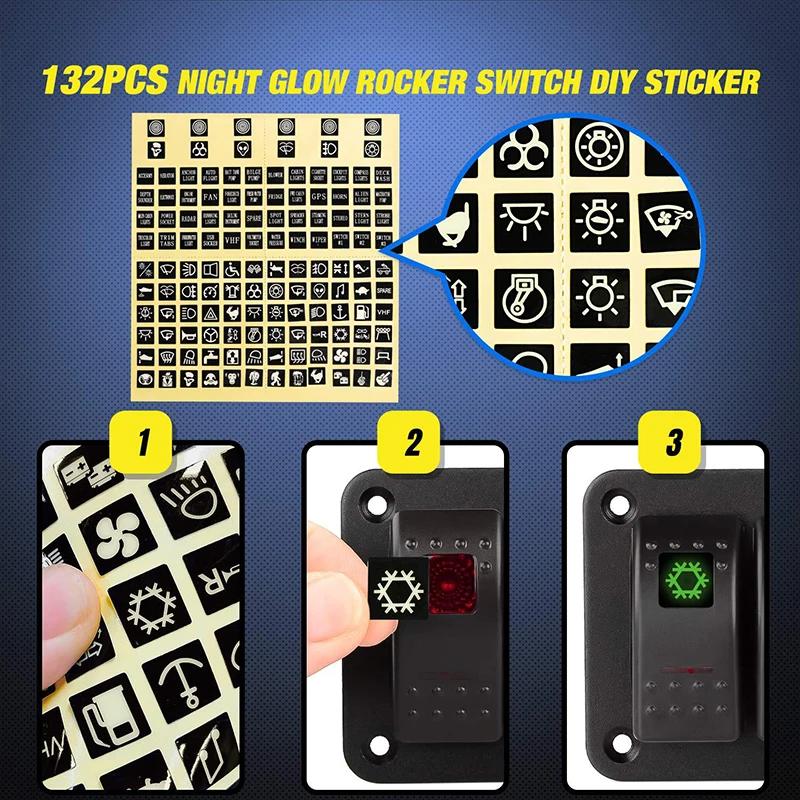 Для Морской Лодки Каравана Автомобиля Грузовика Водонепроницаемая Панель Двойного Переключателя С Вкл-Выкл Тумблером Светодиодная Панель Тумблеров 12-24В 6 Гнезд