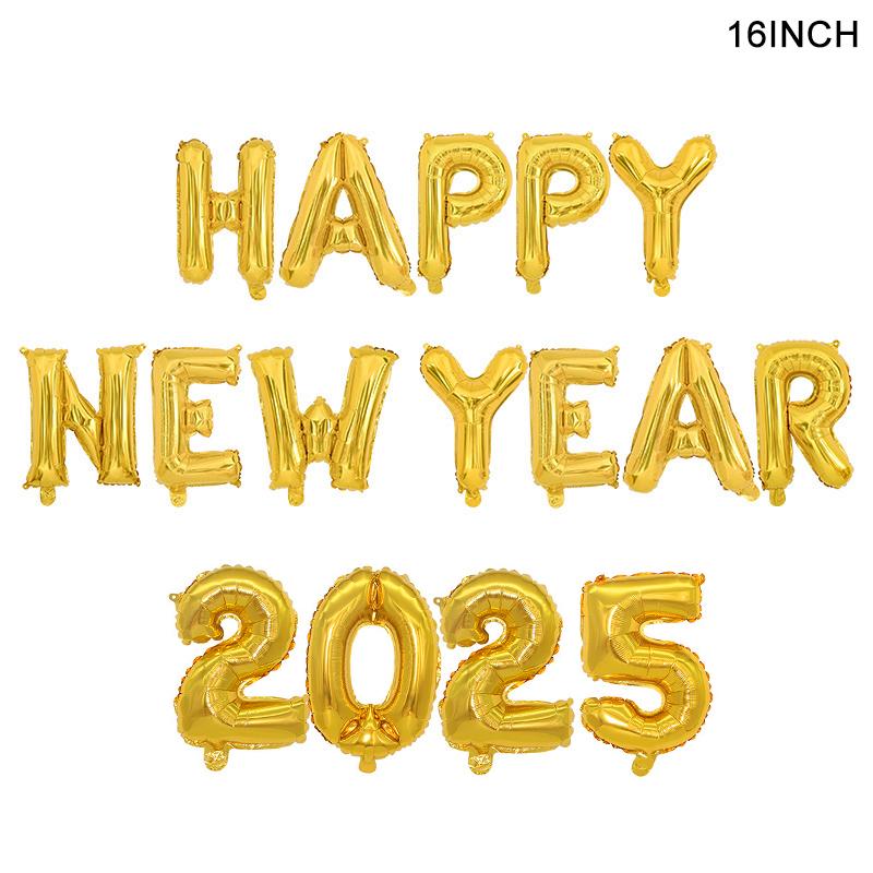 2025 Фольгированные шары с короной и цифрами С Новым годом Украшение для вечеринки Фотобудка Реквизит Товары Рождественский домашний декор Навидад 2024