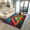 Color Triangle Geometric Print Mat,Bright Gradient Crystal Art Print, Non-Slip Washable Rug for Entry Hall Kitchen Office Indoor