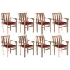 Day and Night - Day and Night Stackable Garden Chairs 8 Units Solid Teak Wood with Cushions