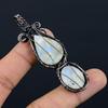 Moonstone 999 Copper Wire Wrapped Pendant, Handmade Gemstone Pendant, Gift For Mom Antique Jewelry