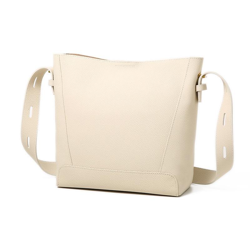 Women's Bucket Bag Women's Premium Sense Niche Design Genuine Leather Large Capacity Commuter Shoulder Crossbody Bag