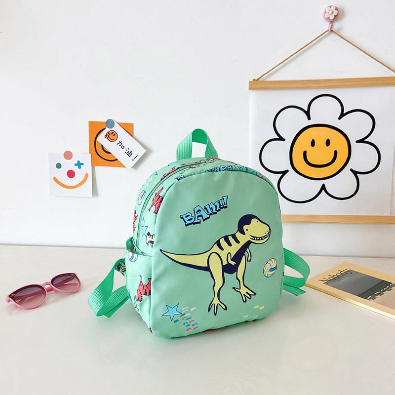 Adorable Cartoon Dinosaur Print Children's Backpack Lightweight Canvas School Bag