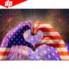 5D DIY Diamond Painting Full Round American Flag Rhinestone Picture Embroidery Sale Diamond