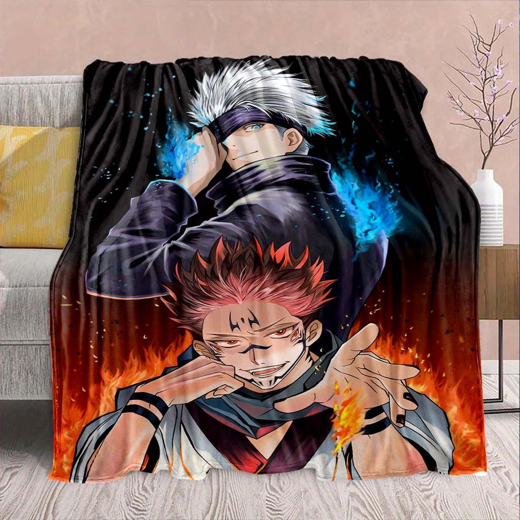 Jujutsu Kaisen Flannel Bed Blanket Warm Cozy Soft Throw Lightweight Sofa Home Decor -QJY