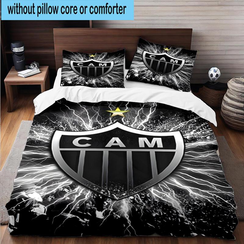 3pcs Clube Atlético Mineiro With Shield Bedding Set Duvet Cover Closure Includes 1 Duvet Cover & 2 Pillowcases Bedding Sets Home Decor Gifts
