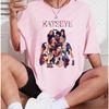 Katseye Прекрасный Хаос Розово-серые Футболки Kpop Футболка Женская и Унисекс Оверсайз Футболка Графическая Футболка с Коротким Рукавом Унисекс Топы