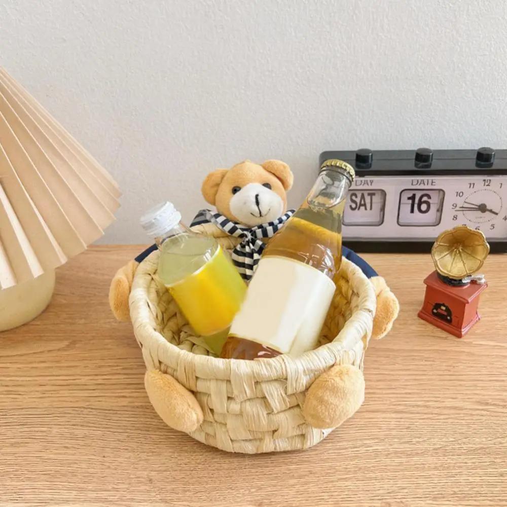 Stackable Woven Basket Handwoven Easter Rabbit Decoration Easter Bunny Storage Basket  Bedroom