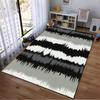 Modern Abstract Black Gray Wave Pattern Area Carpet for Living Room Suitable for use as an anti-slip for living room bedroom sofas