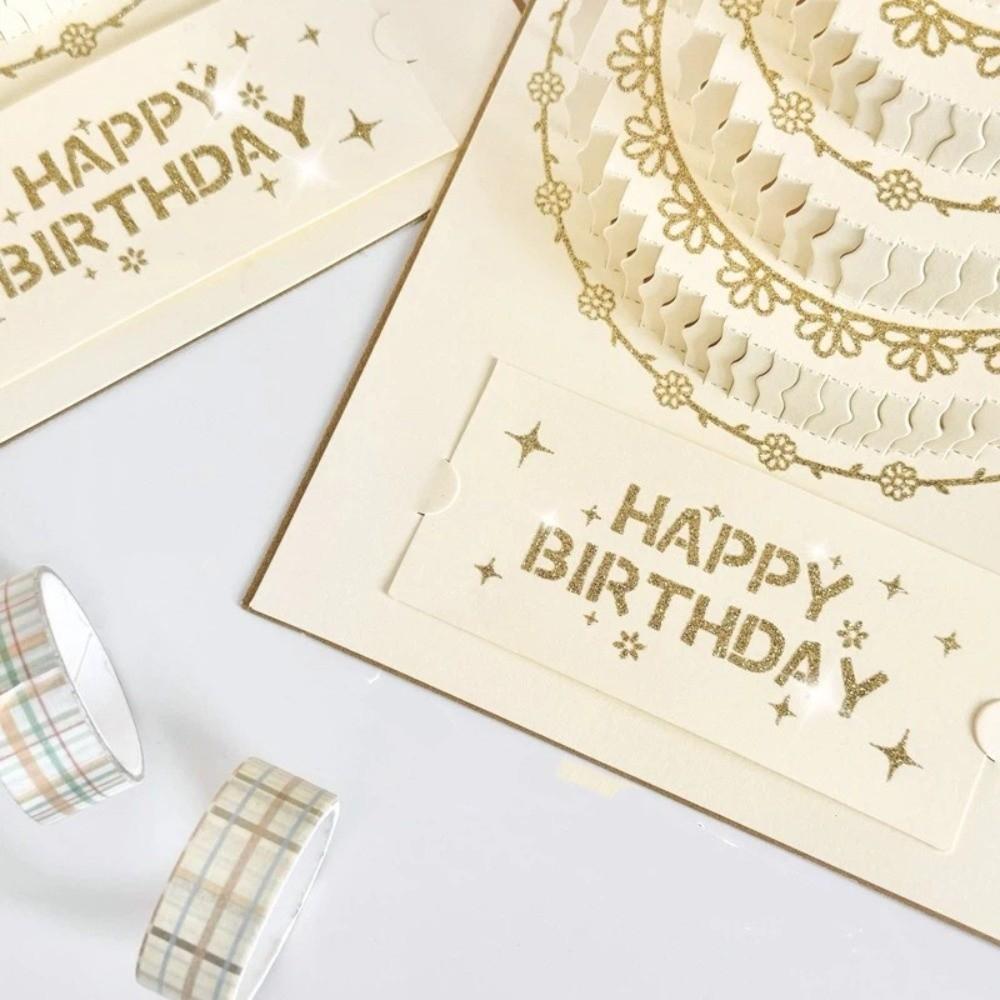 Handmade Pop-Up Greeting Card Folding Birthday Cake Card Creative Gift Card  Baby Shower