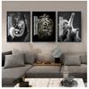 Modern Living Room Decor Black White Animal Abstract Picture Zebra Lion Leopard Canvas Nordic Print Wall Art Painting