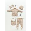 Hospital Discharge Sets Brown Teddy Bear 100% Cotton Set Of 5 Newborn Baby Clothes - Gift Packaged