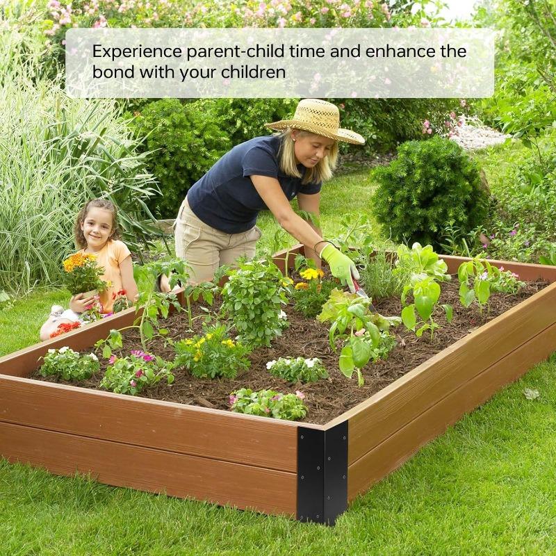 Raised Bed Corner Brackets Wood Frame Bed Brace L Shape Right Angle Bracket with Screw Garden Planter Box Bed Corners Connectors