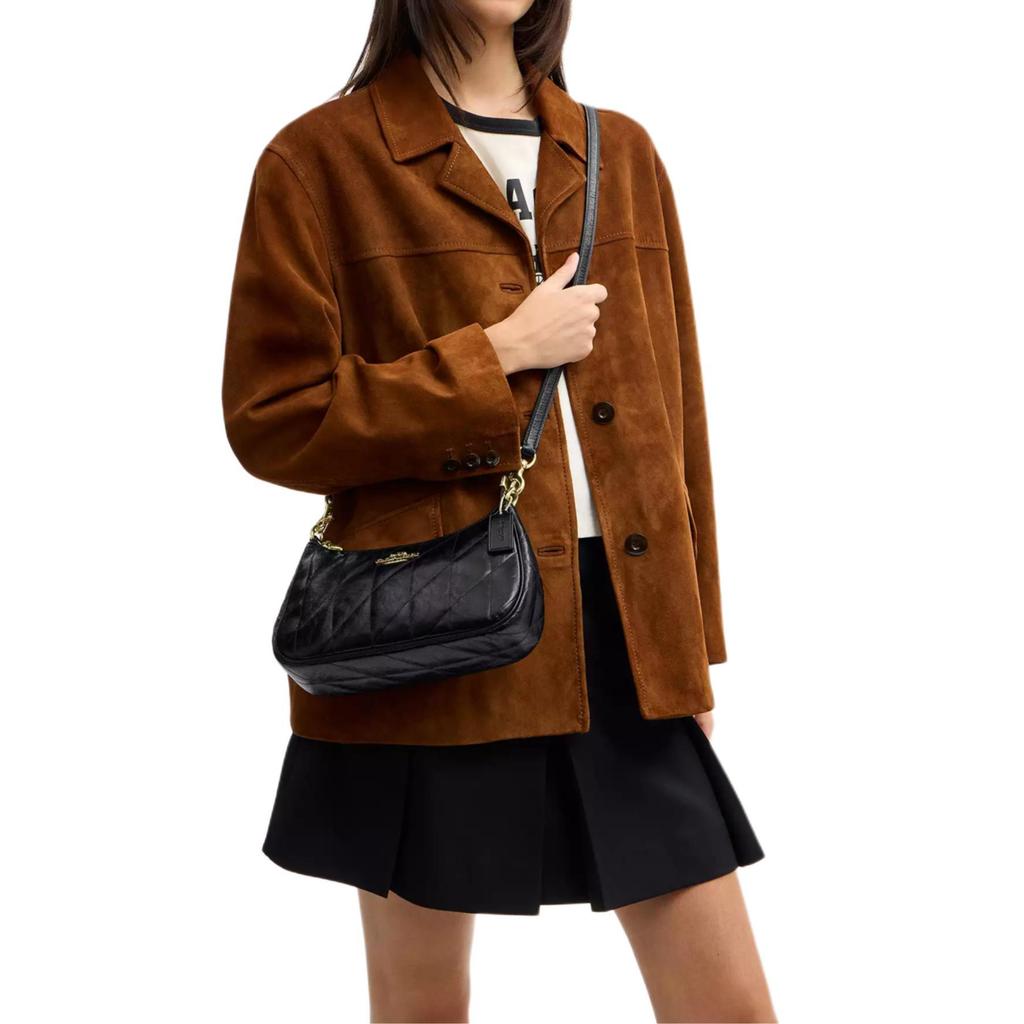 Coach Teri 15 Zipper Cover Leather Mini Shoulder Bag Women bags Gold Black CDY83-IMBLK