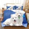 3D Samoyed Bedding Sets Duvet Cover Set With Pillowcase Twin Full Queen King Bedclothes Duvet Cover