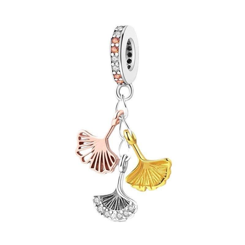 S925 Silver [ Daisy Avocado Sunflower Botanical Theme Pendant Necklace Jewelry]