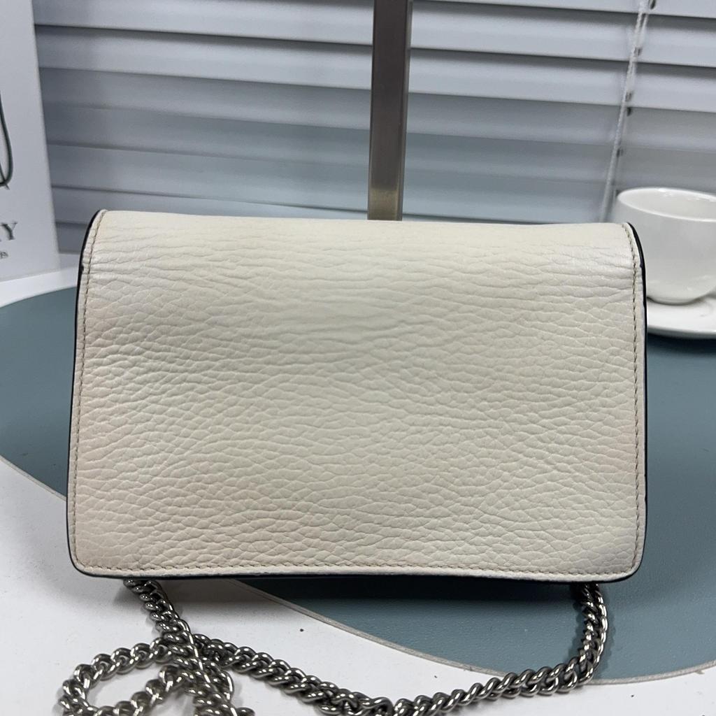 [Pre-Owned] Dionysus Diamond Tiger Head Buckle Chain Shoulder Bag Leather Flap Bag Mini Crossbody Bag - Very Good #11TGIFI