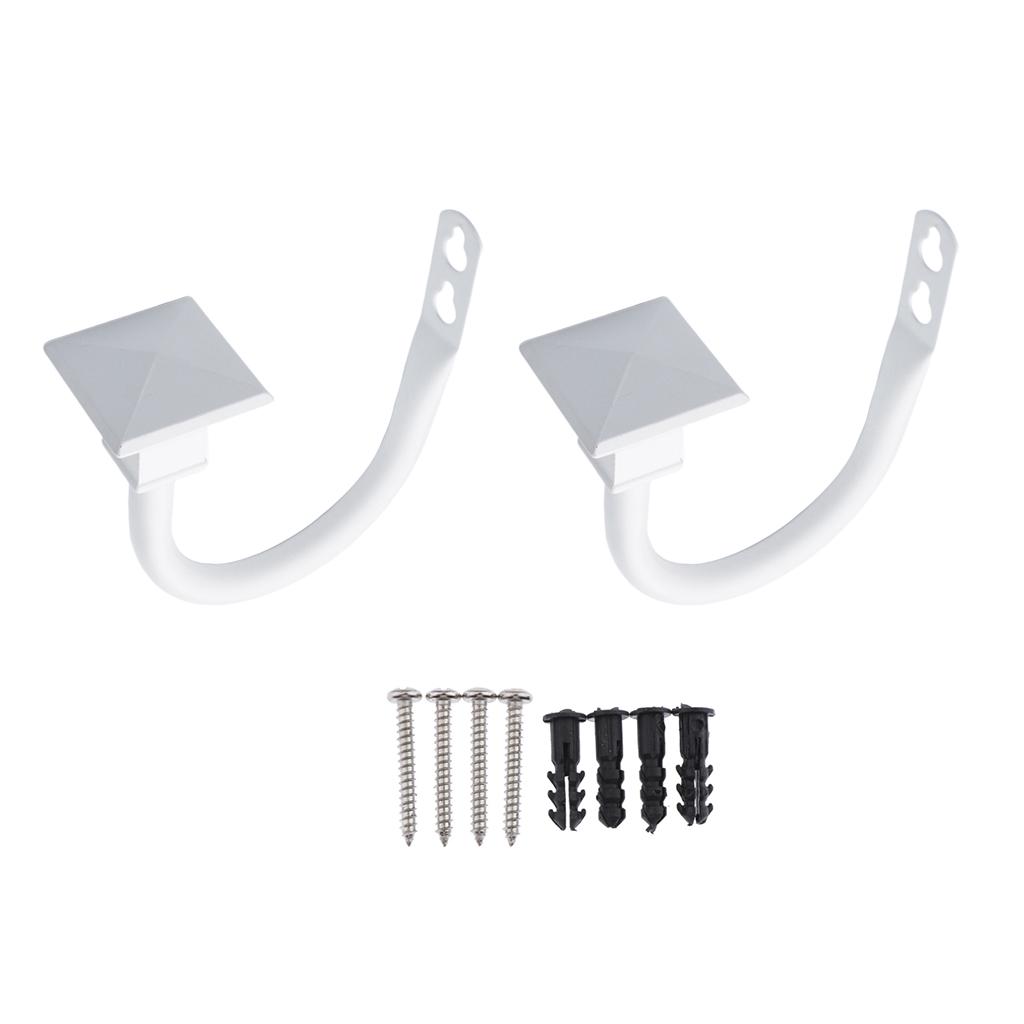 1 Pair(2 ) Curtain Tieback Metal Drapery Hold Back Hooks Stylish , White