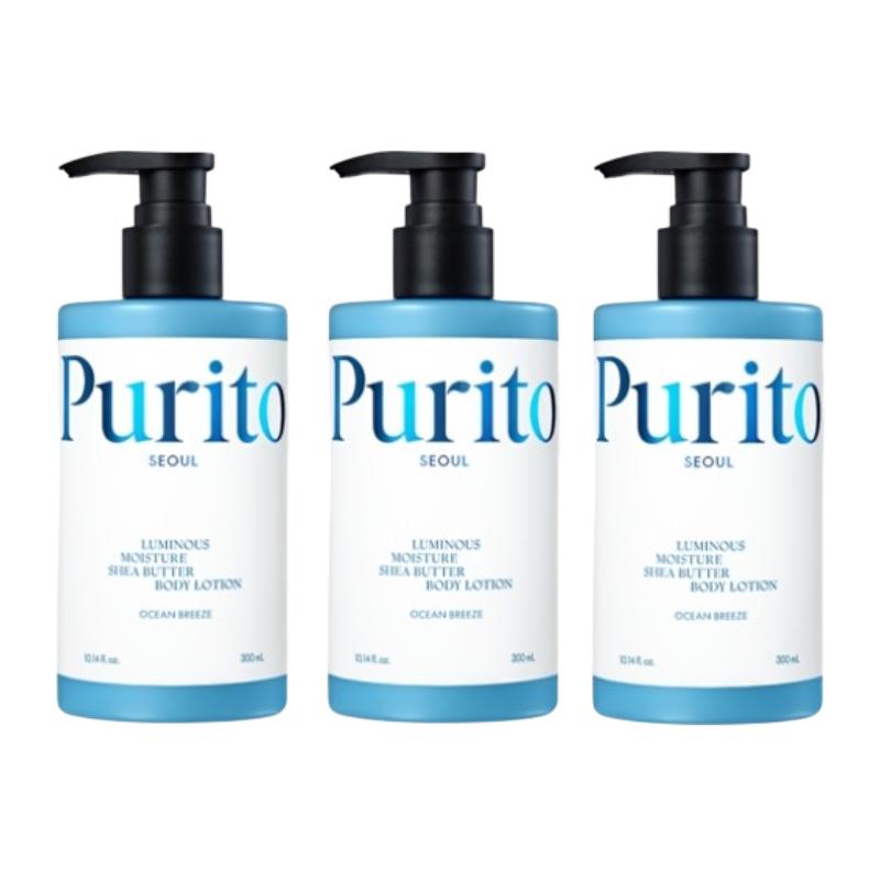 PURITO SEOUL Luminous Moisture Shea Butter Body Lotion Ocean Breeze 300ml – Hydrating Body Lotion with Shea Butter, Smooth Daily Body Care
