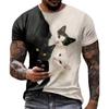 Summer Men's T-shirt Animal Cute Cat Print Crew Neck Short Sleeve Tee Street Trend Tops Oversized Male Clothing T Shirt for Men