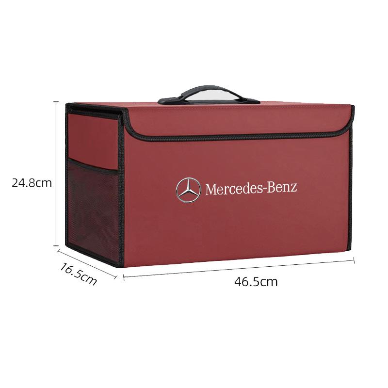 CRJ1 Large Capacity Leather Car Trunk Organizer Interior Toolbox For Mercedes Benz AMG E S C A B Class GLE GLS CLA CLE GLC CLS GLA