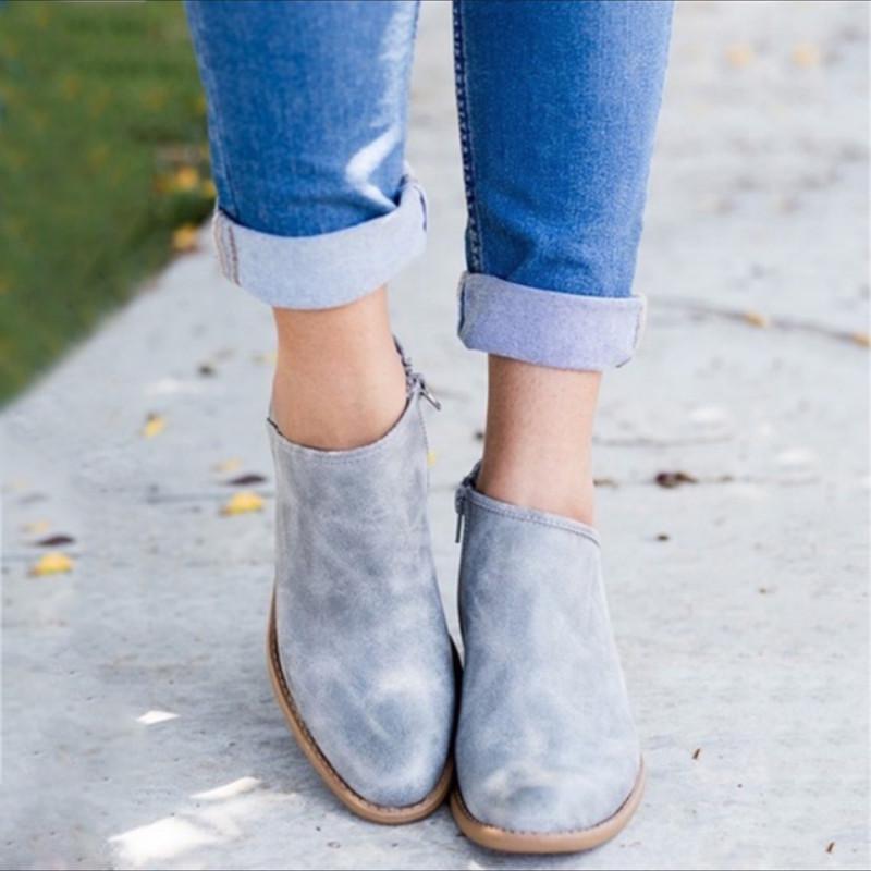 Осенняя женская обувь, ретро-ботфорты на высоком каблуке, женские ботильоны на среднем каблуке, повседневные ботинки Botas Mujer, женские ботильоны размера плюс 2024