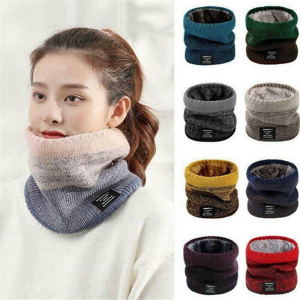 Men Women Soft Thick Neck Warmer Shawl Scarf Thermal Fleece